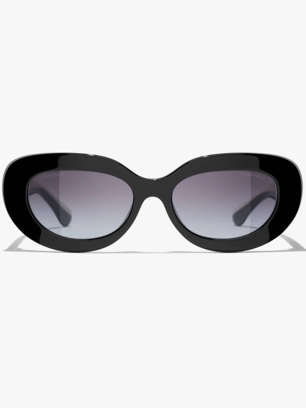 Chanel NWT Black Oval Women's Sunglasses - Designer Style